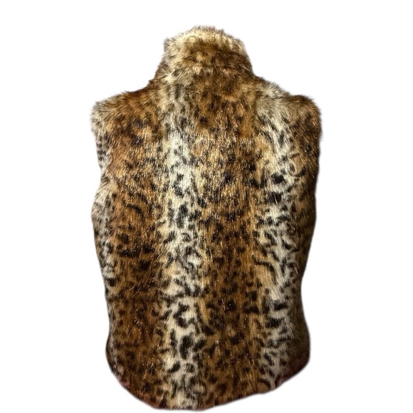 Peter Nygard Multi Brown Faux Fur Leopard Print Vest Size Large - Picture 5 of 9